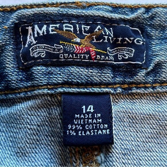 American Living Faded Blue Denim Skirt Size 14 - Picture 3 of 8